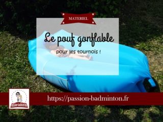 pouf gonflable badminton matériel